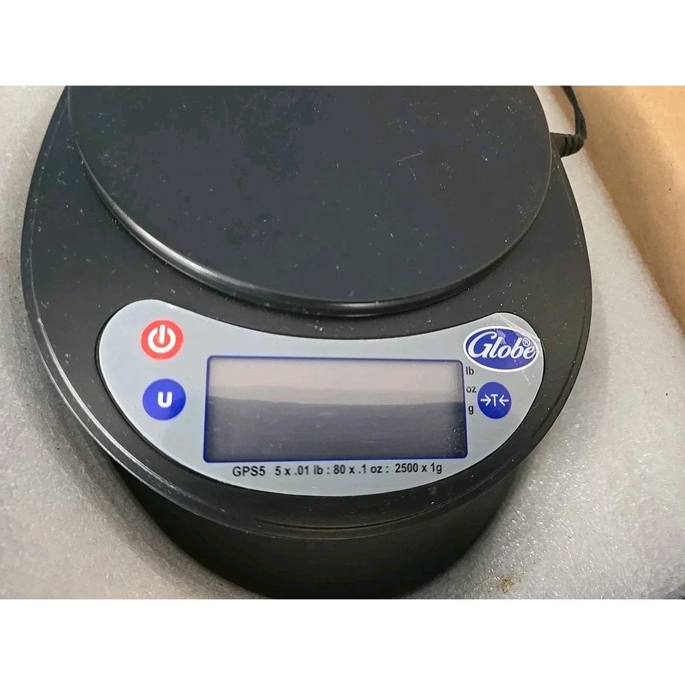 Globe GPS5 5lb Digital Portion Control‎ Scale With Plastic Platter Bowl